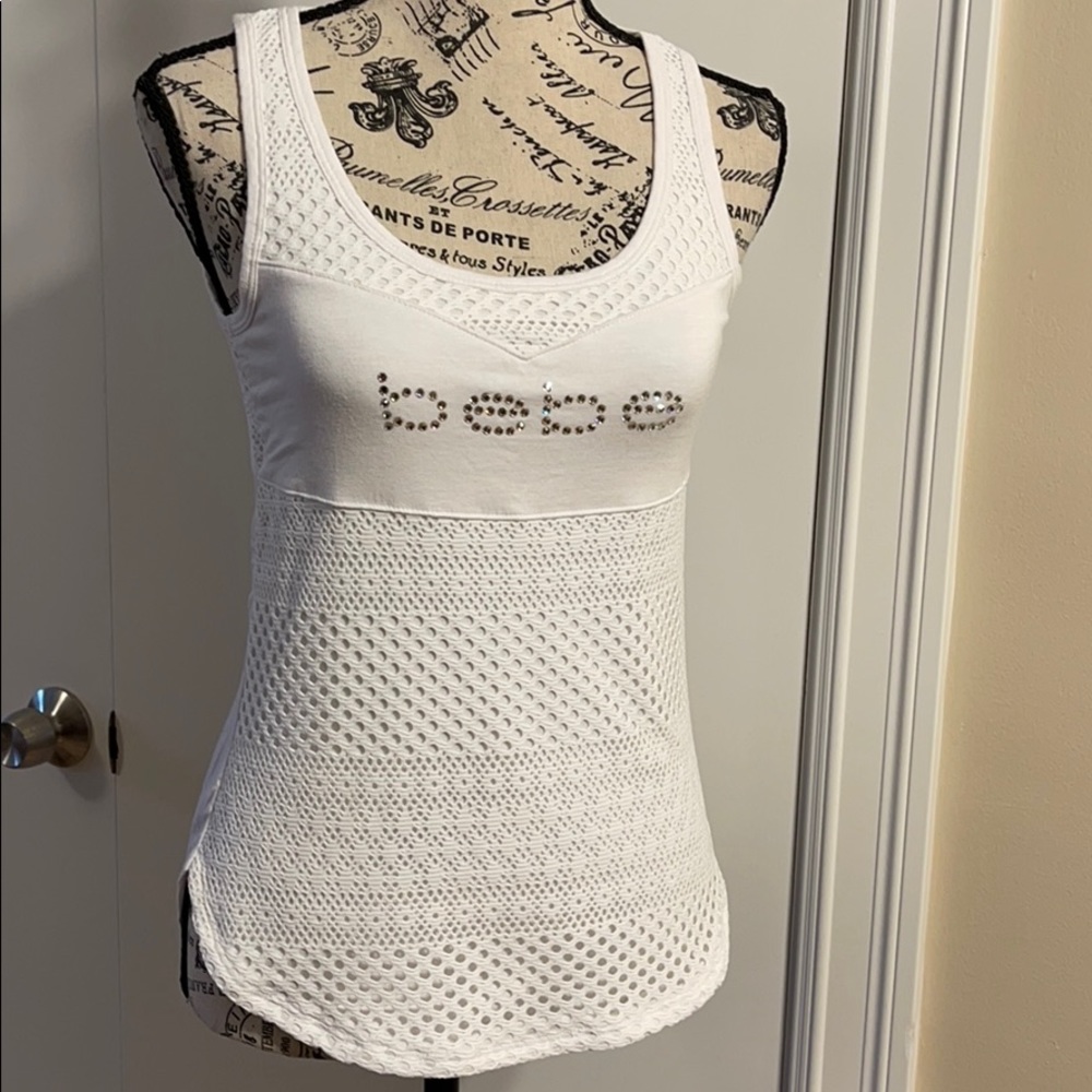 Bebe mesh overlay tank top